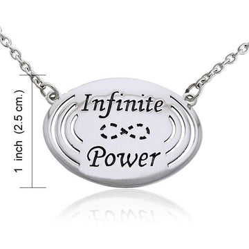 Empowering Words Infinite Power Silver Necklace TNC087 - Jewelry